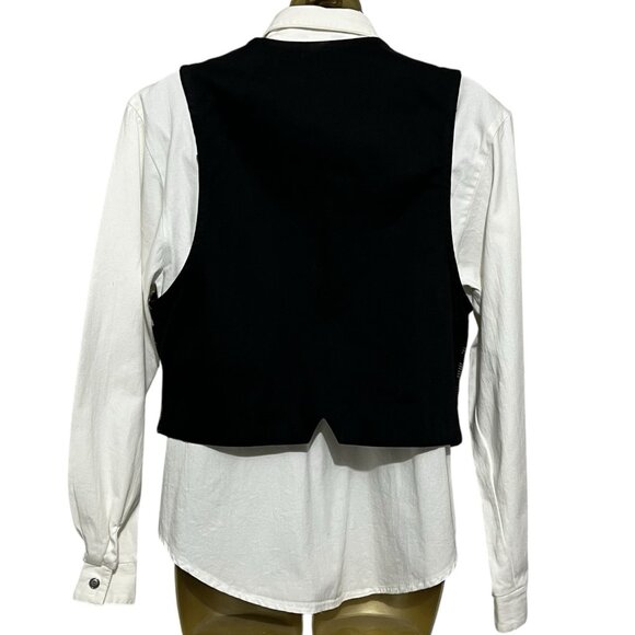 Roughrider Circle T Western Shirt Top Size S Line Dancing Vest M Vtg Made USA - Picture 4 of 14